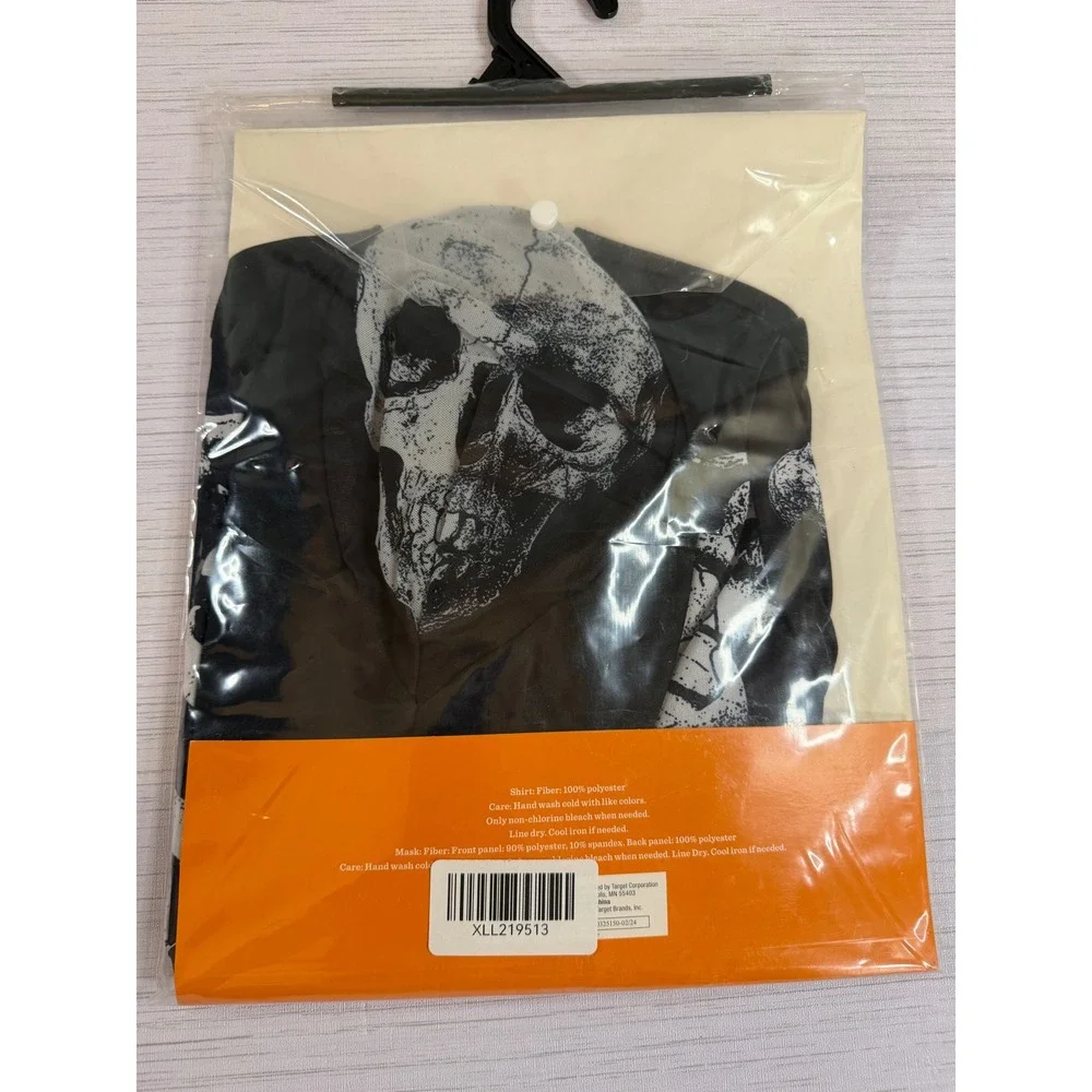 Hyde & EEK Boutique Kids Skeleton Costume Glows Under Blacklight Shirt Mask Set